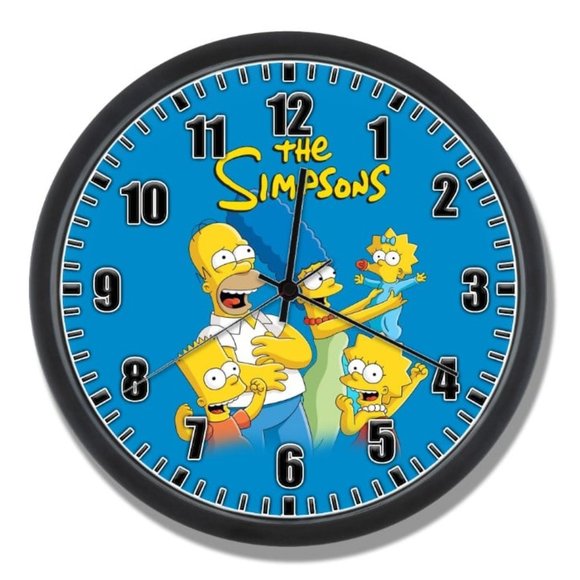 The Simpsons Homer Marge Bart Lisa Clock NEW - Picture 1 of 4